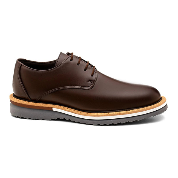 Sapato Derby Masculino Tratorado Austin Café