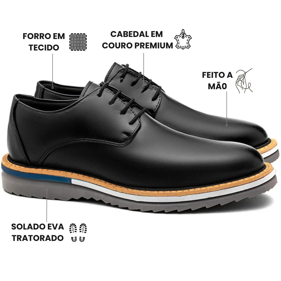 Sapato Derby Masculino Tratorado Austin Preto