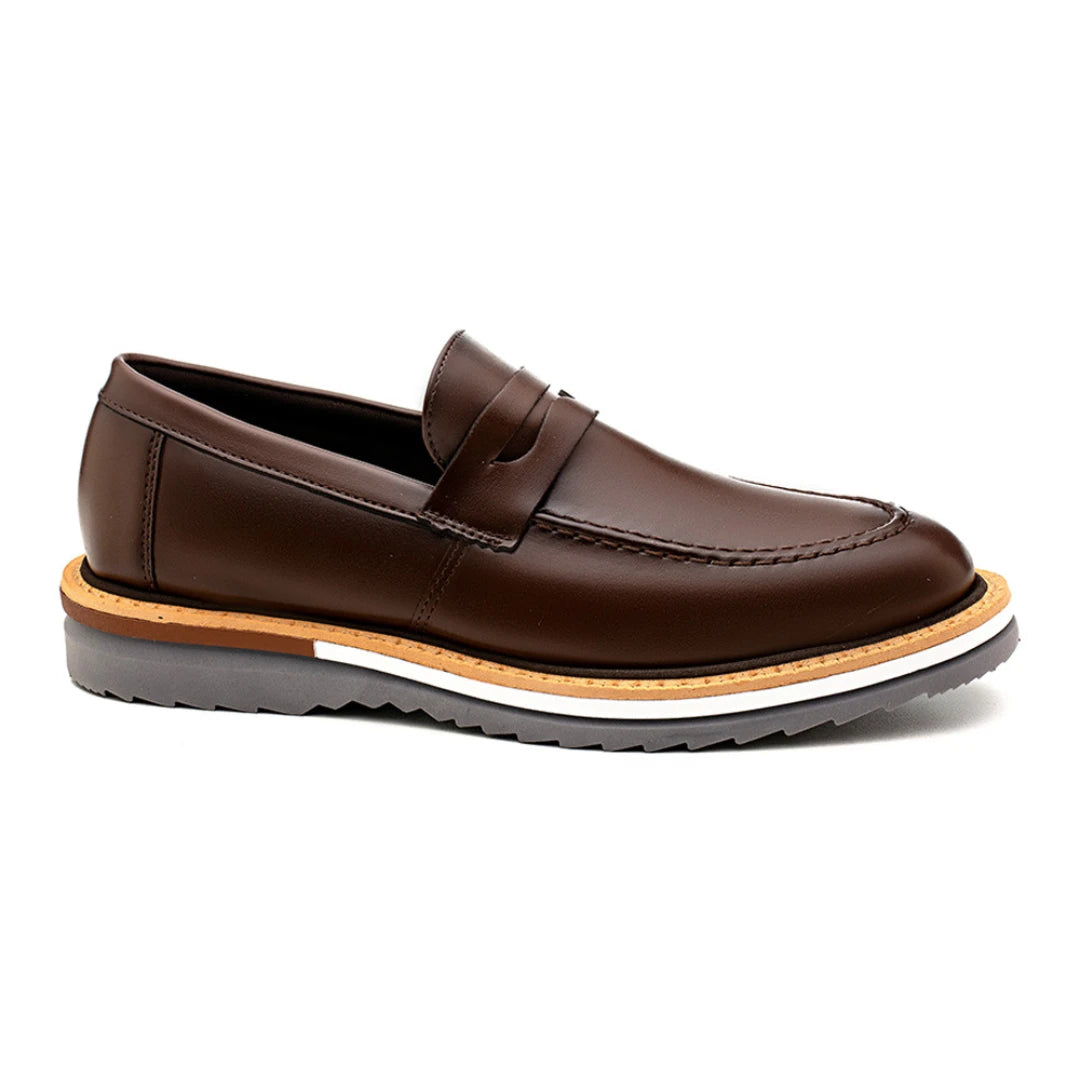 Sapato Loafer Masculino Tratorado Harold Café
