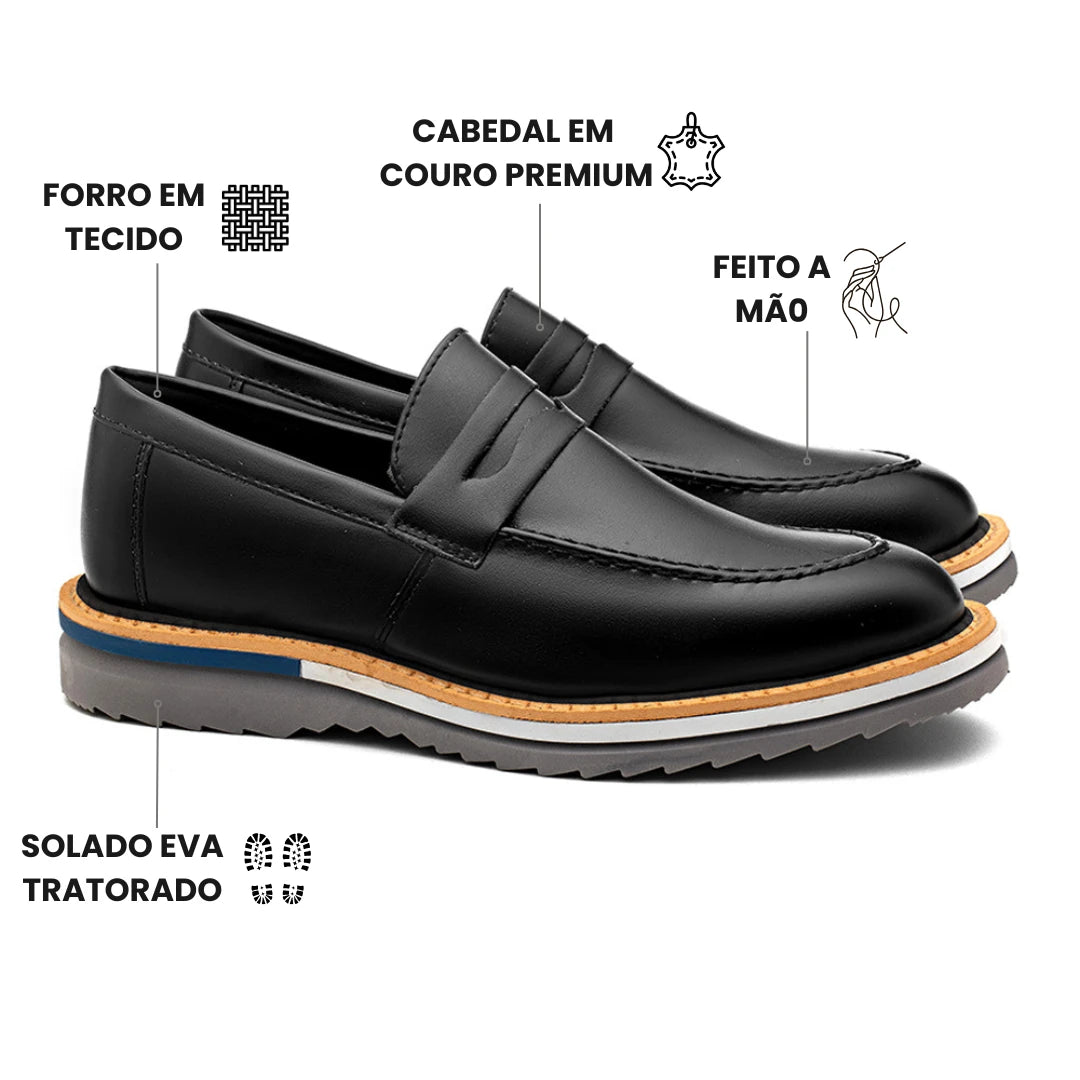 Sapato Loafer Masculino Tratorado Harold Preto