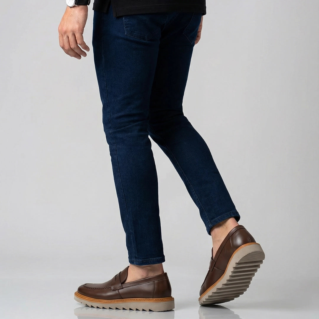 Solado tratorado em borracha EVA do loafer Louis café