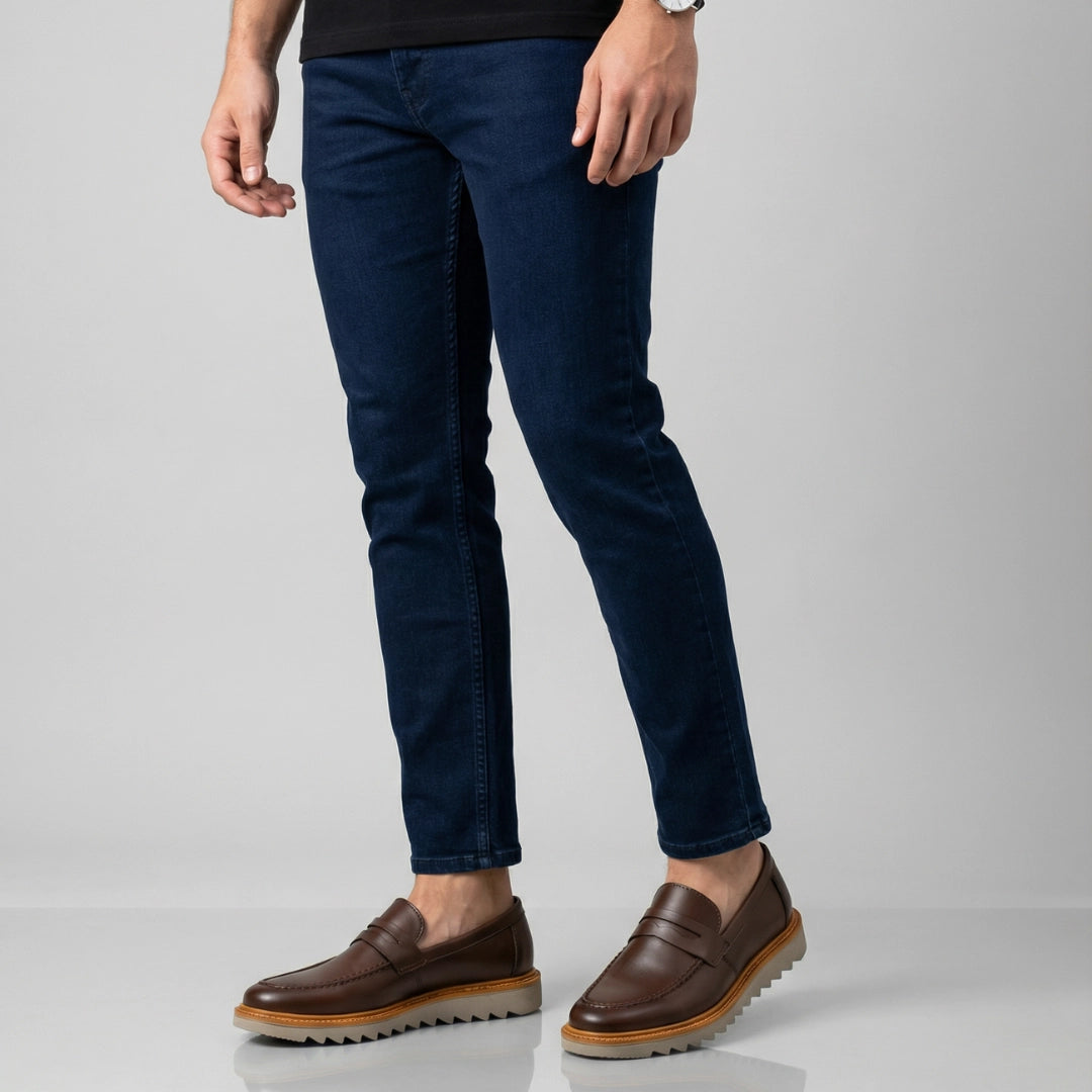 Sapato loafer Louis café masculino em couro premium
