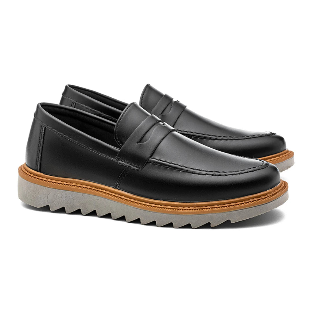 Sapato Loafer Masculino Tratorado Louis Preto