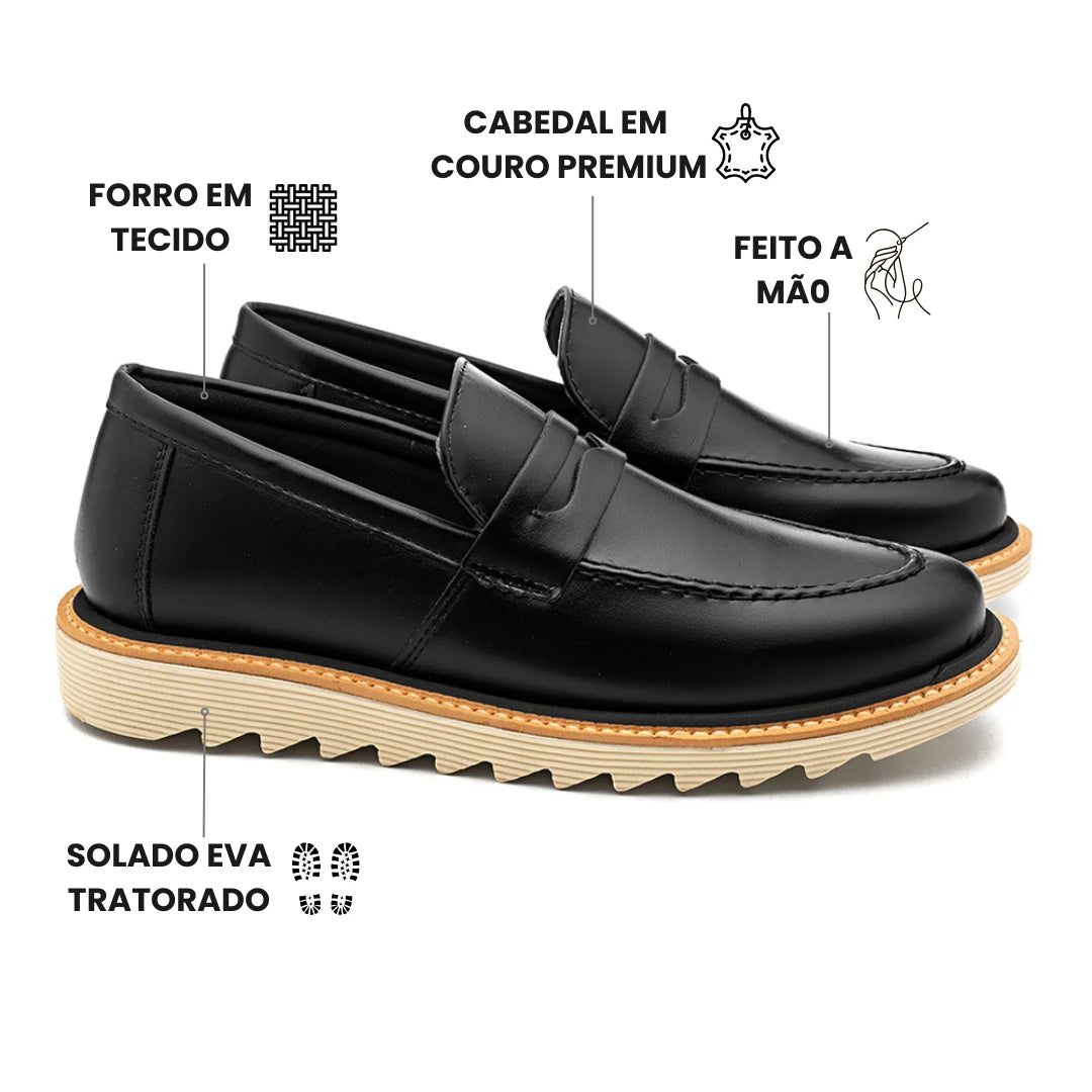 Sapato Loafer Masculino Tratorado Martin Preto