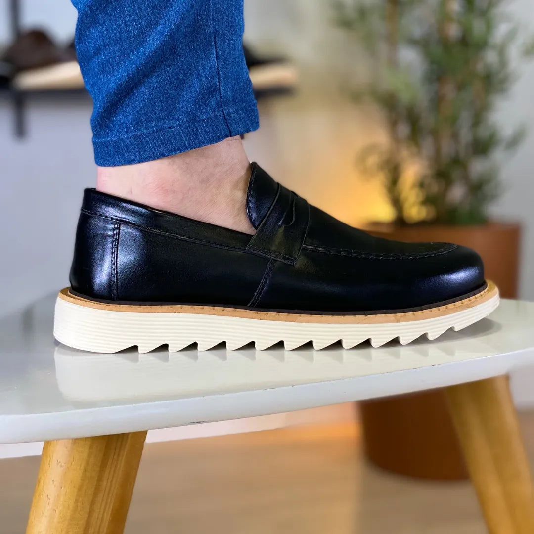 Sapato Loafer Masculino Tratorado Martin Preto