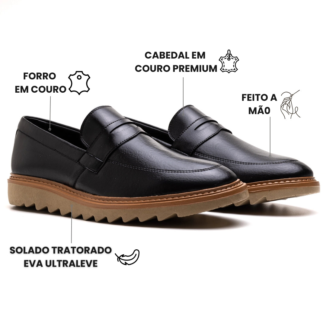 Sapato Loafer Masculino Tratorado Roger Preto