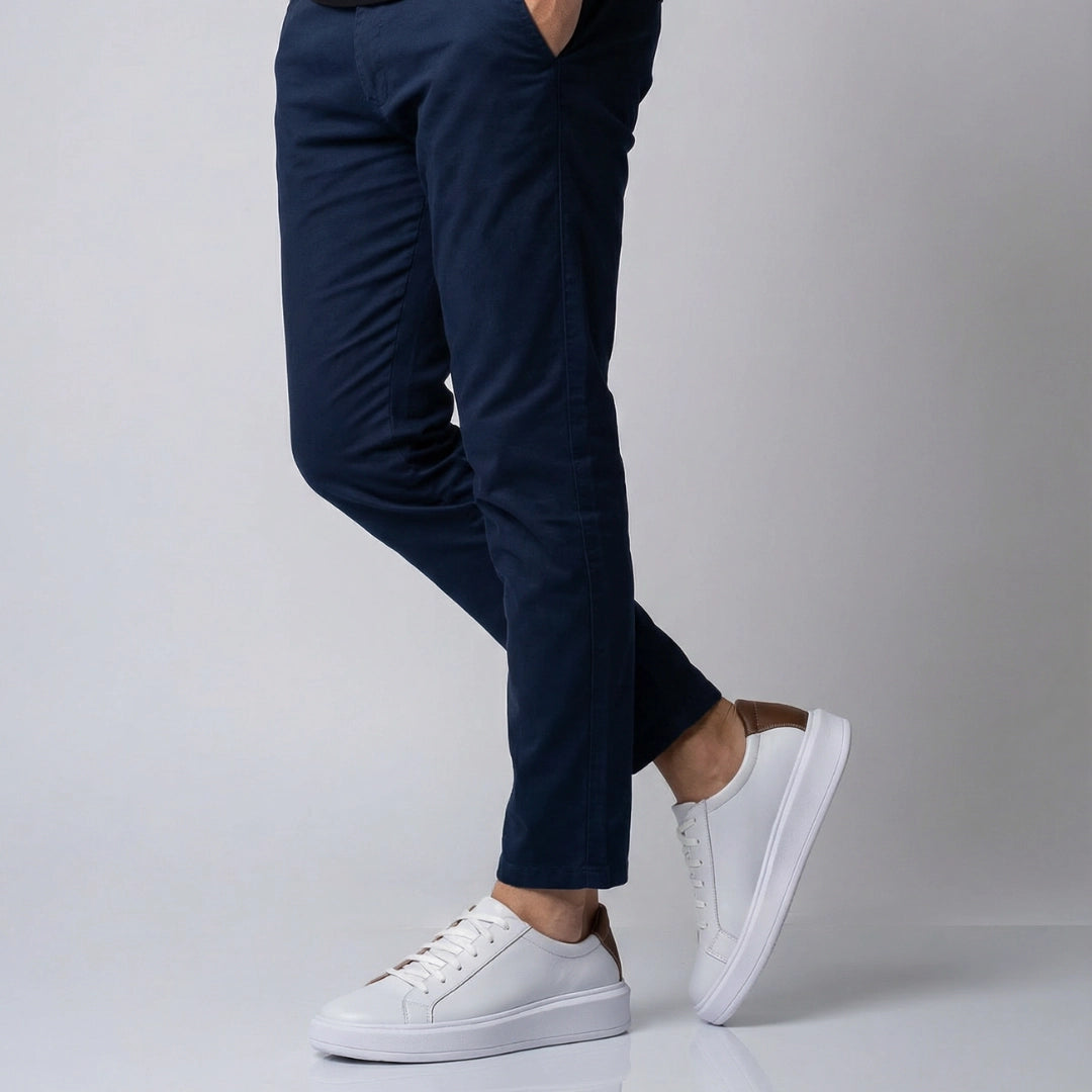 interior do tênis masculino Vox branco em couro