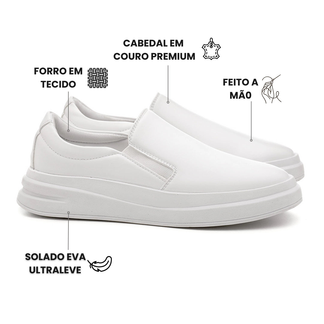 Tênis Slip On Masculino Napa Branco