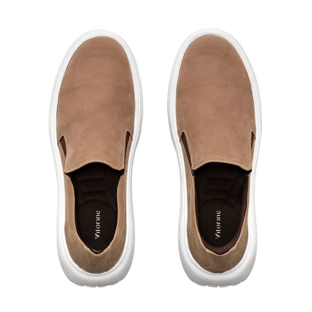 Tênis Slip On Masculino Vinci Camurça Areia