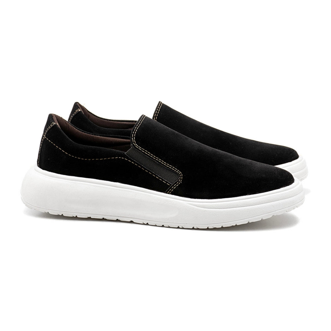 Tênis Slip On Masculino Vinci Camurça Preto