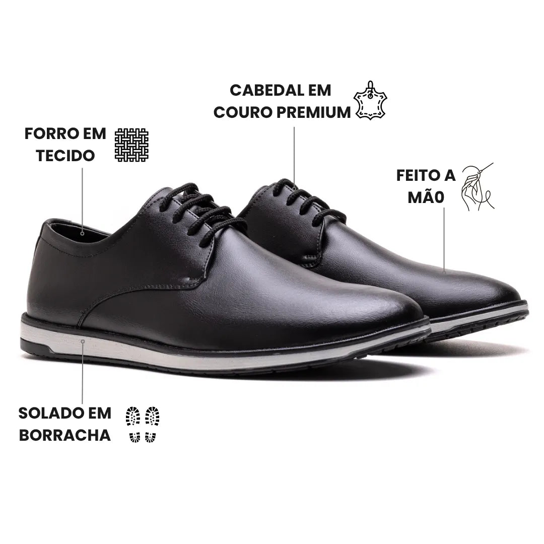 Sapato Derby Masculino Bergano Preto