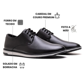Sapato Derby Masculino Bergano Preto