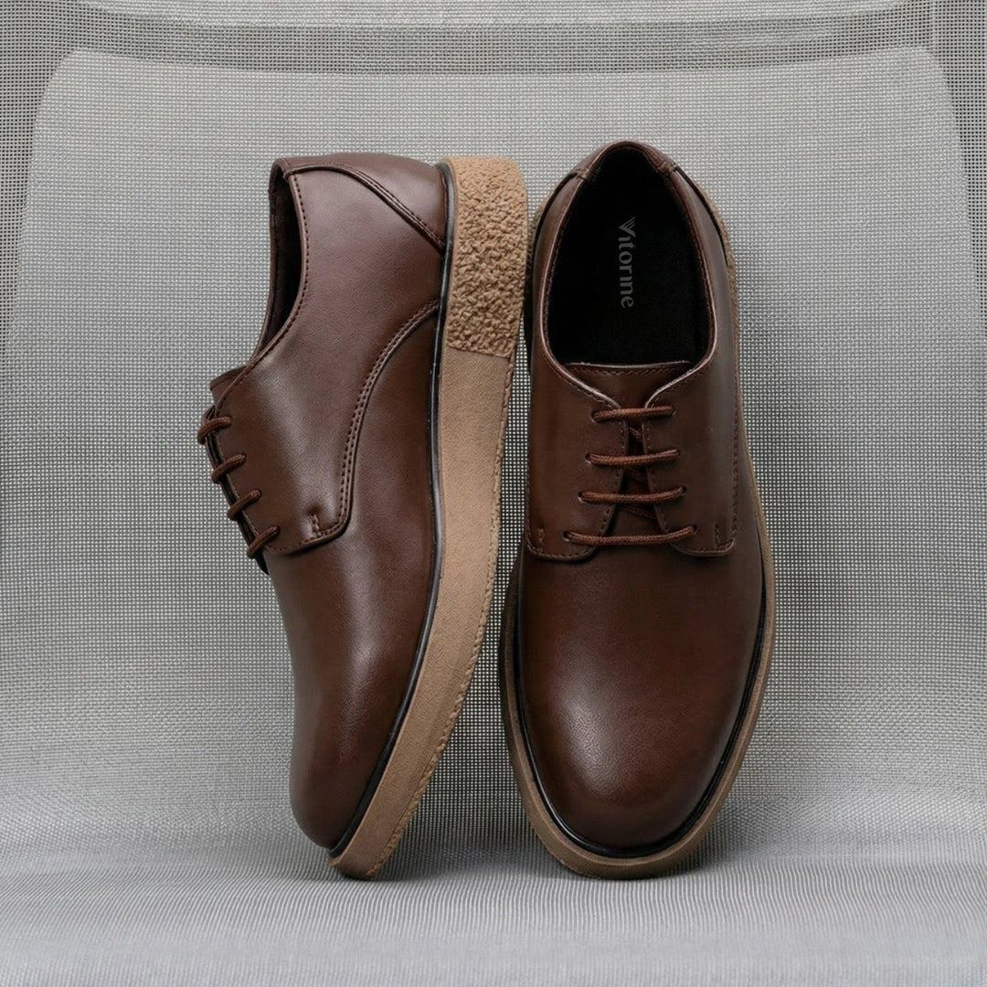 Derby masculino café com solado New Crepe em PU