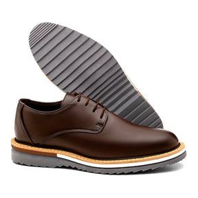 Sapato Derby Masculino Tratorado Austin Café