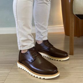 Sapato Derby Masculino Tratorado Mancini Café
