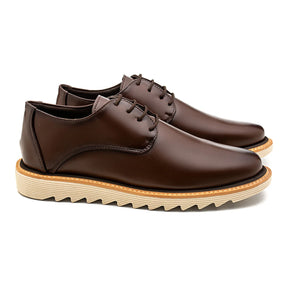 Sapato Derby Masculino Tratorado Mancini Café