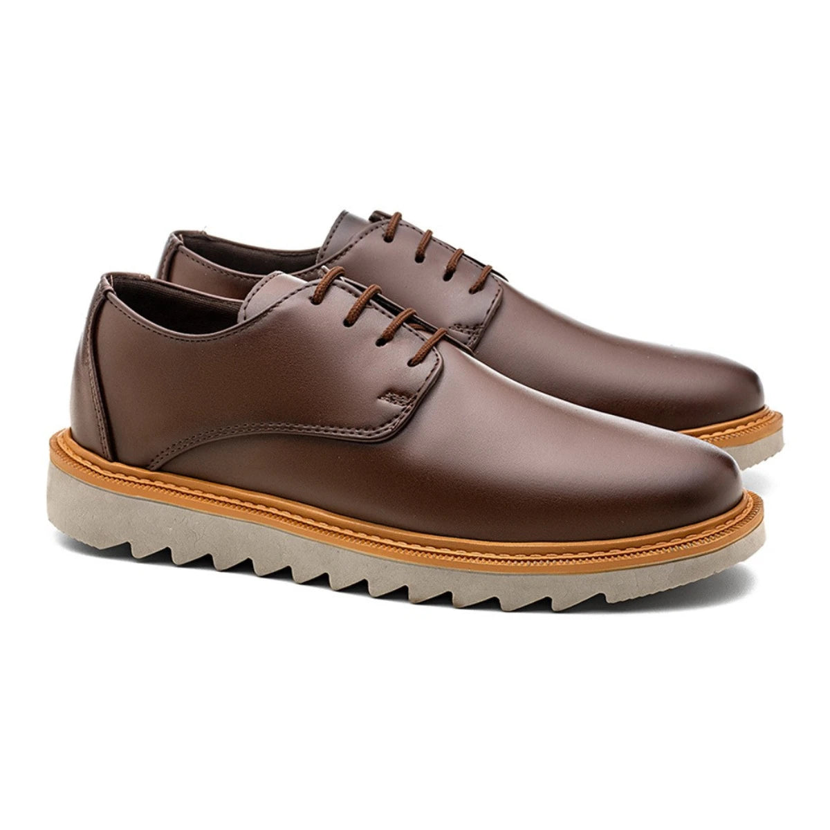 Sapato Derby Masculino Tratorado Veneza Café