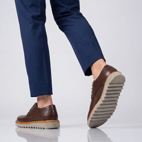 Sapato derby casual masculino Veneza café masculino