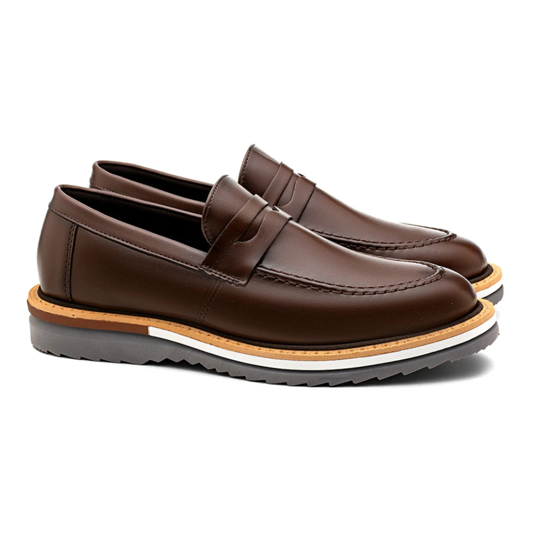 Sapato Loafer Masculino Tratorado Harold Café