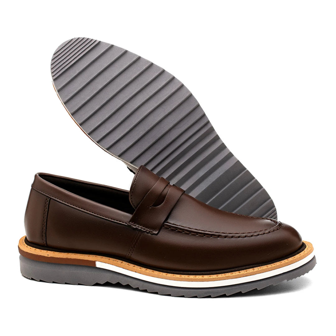 Sapato Loafer Masculino Tratorado Harold Café