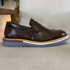 Sapato Loafer Masculino Tratorado Harold Café