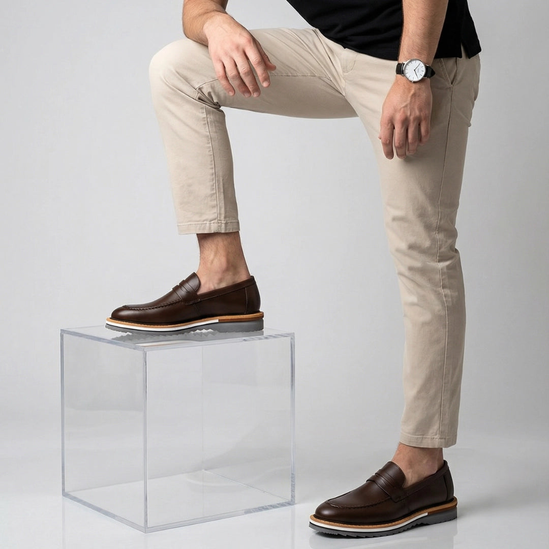 Sapato Loafer Masculino Tratorado Harold Café