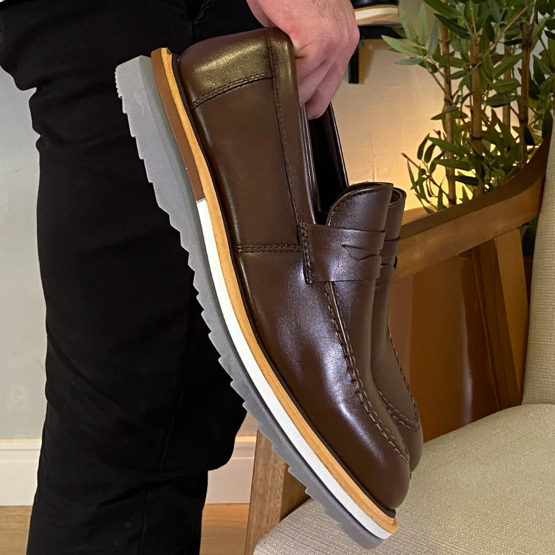 Sapato Loafer Masculino Tratorado Harold Café