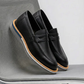 sapato loafer masculino preto confortável para uso diário