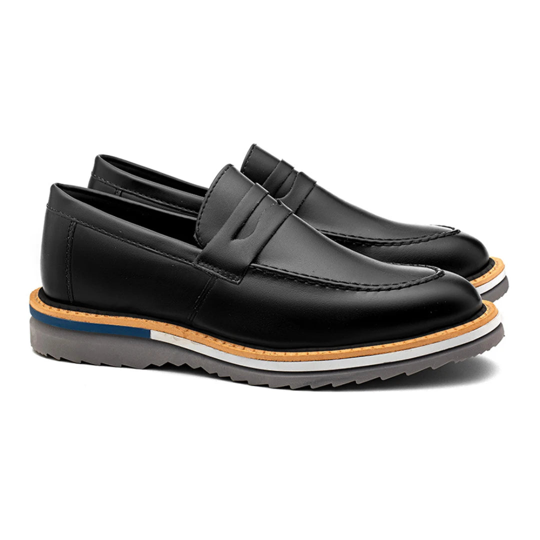 Sapato Loafer Masculino Tratorado Harold Preto