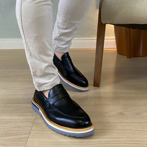 Sapato Loafer Masculino Tratorado Harold Preto
