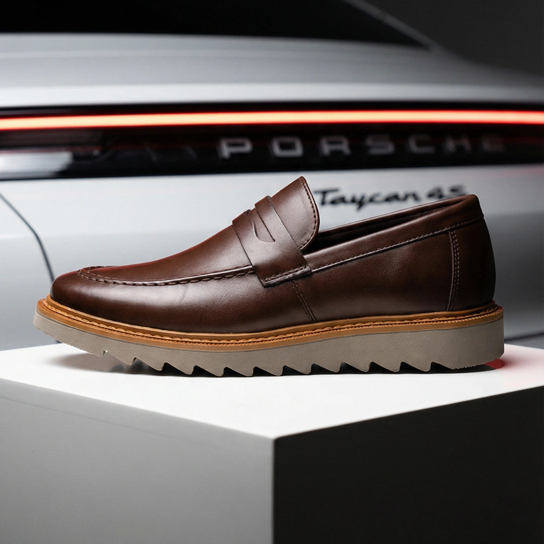 Sapato loafer masculino café solado EVA tratorado ultraeve