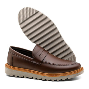 Sapato Loafer Masculino Tratorado Louis Café