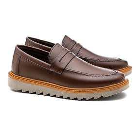 Sapato Loafer Masculino Tratorado Louis Café