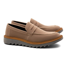 Sapato Loafer Masculino Tratorado Louis Camurça Ginger