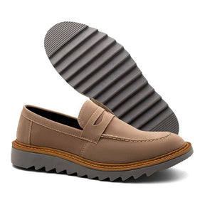 Sapato Loafer Masculino Tratorado Louis Camurça Ginger