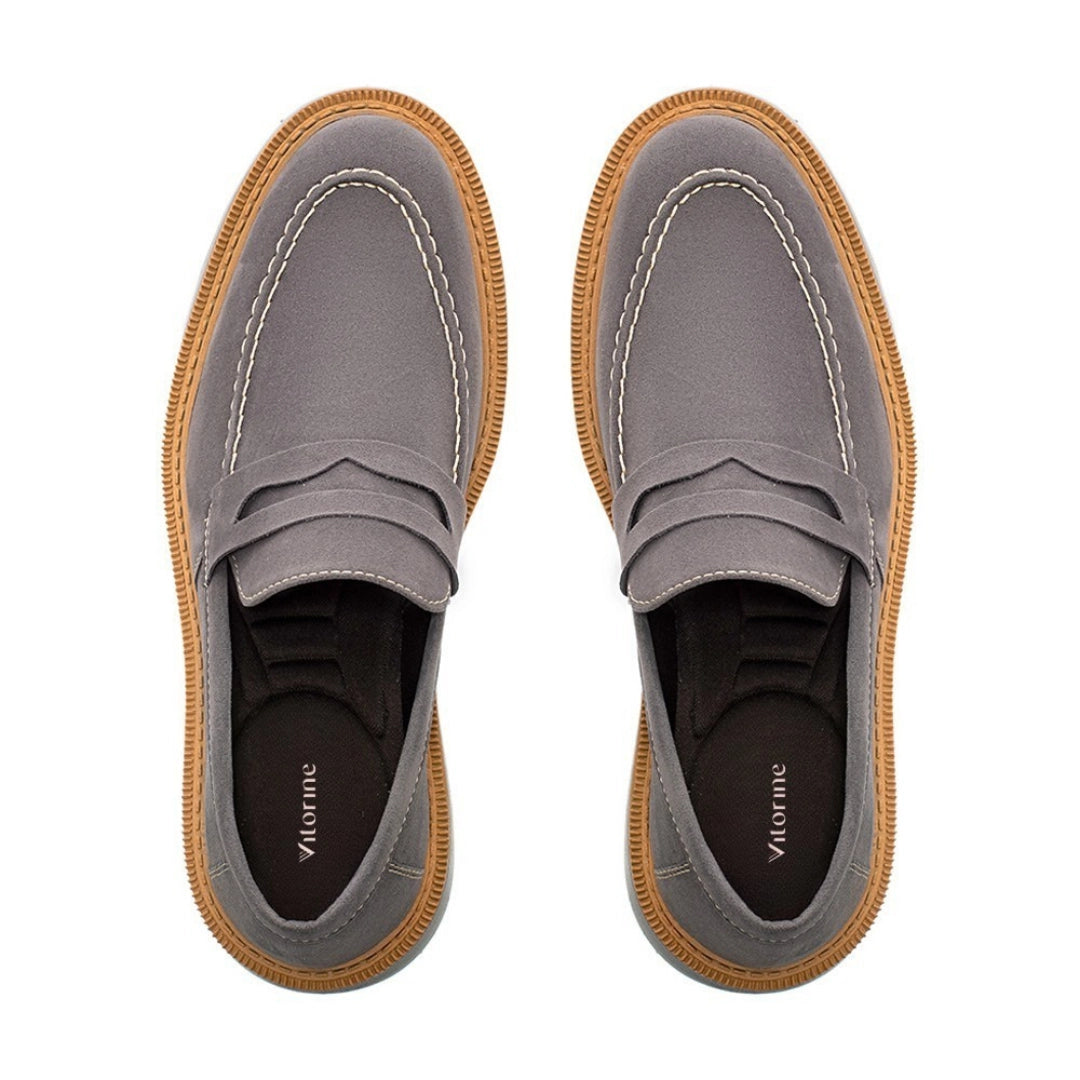 Sapato Loafer Masculino Tratorado Louis Camurça Titânio