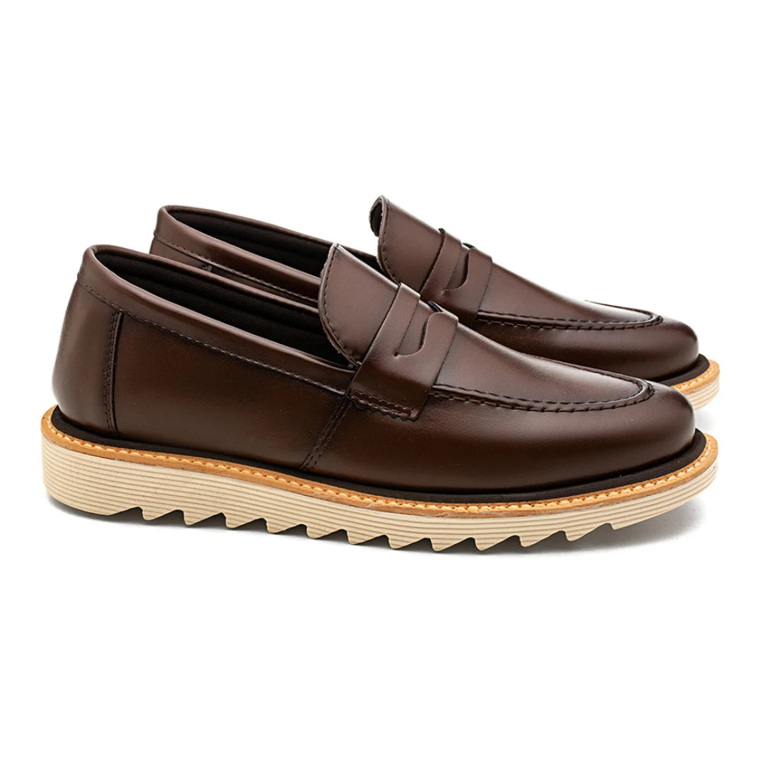 Sapato Loafer Masculino Tratorado Martin Café