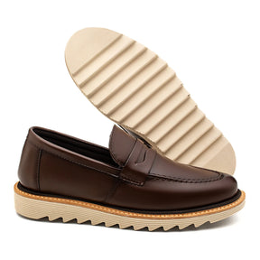 Sapato Loafer Masculino Tratorado Martin Café