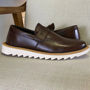 Sapato Loafer Masculino Tratorado Martin Café