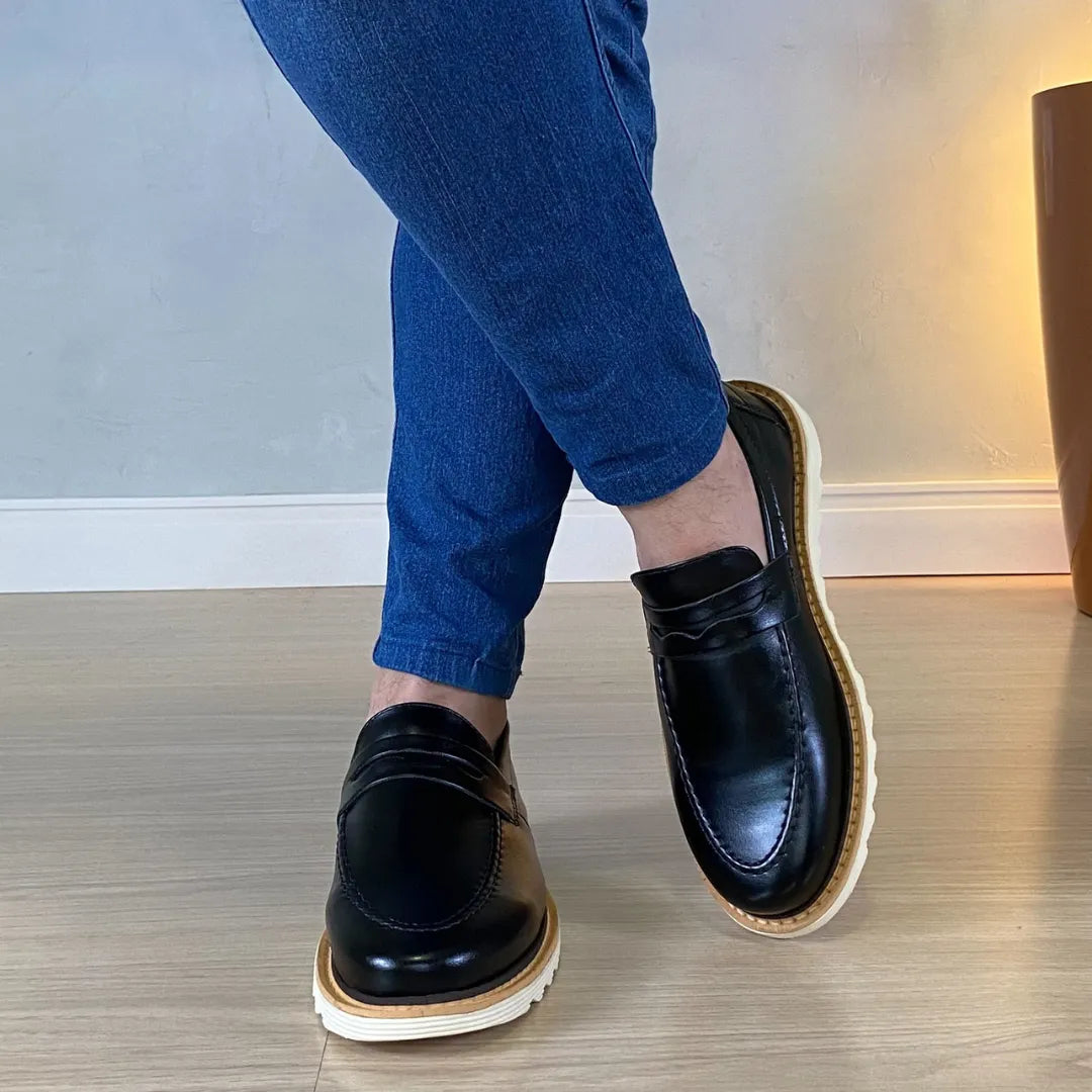 Sapato Loafer Masculino Tratorado Martin Preto