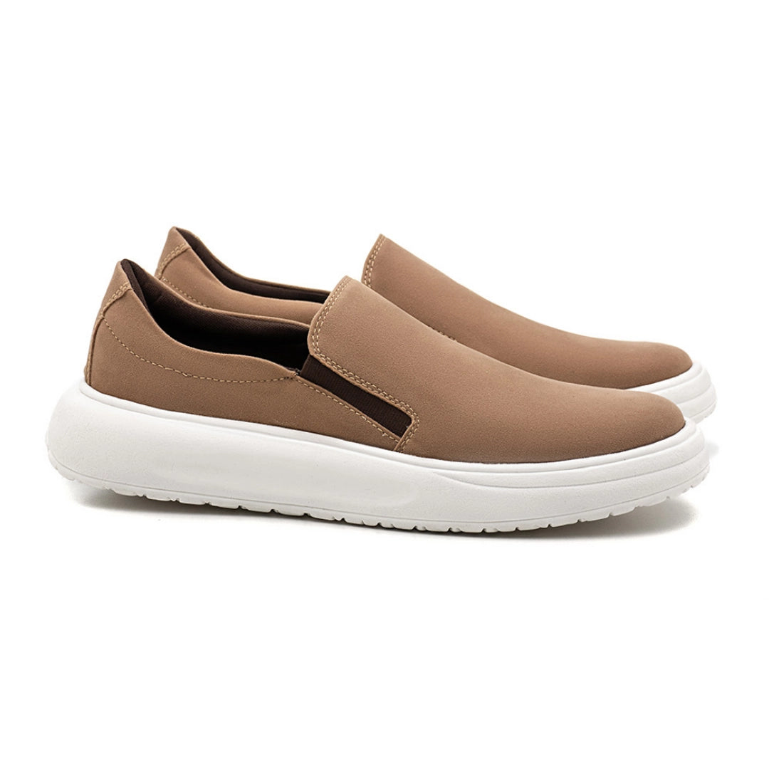 Tênis Slip On Masculino Vinci Camurça Areia