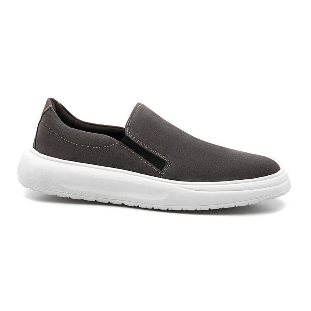 Tênis Slip On Masculino Vinci Camurça Cinza