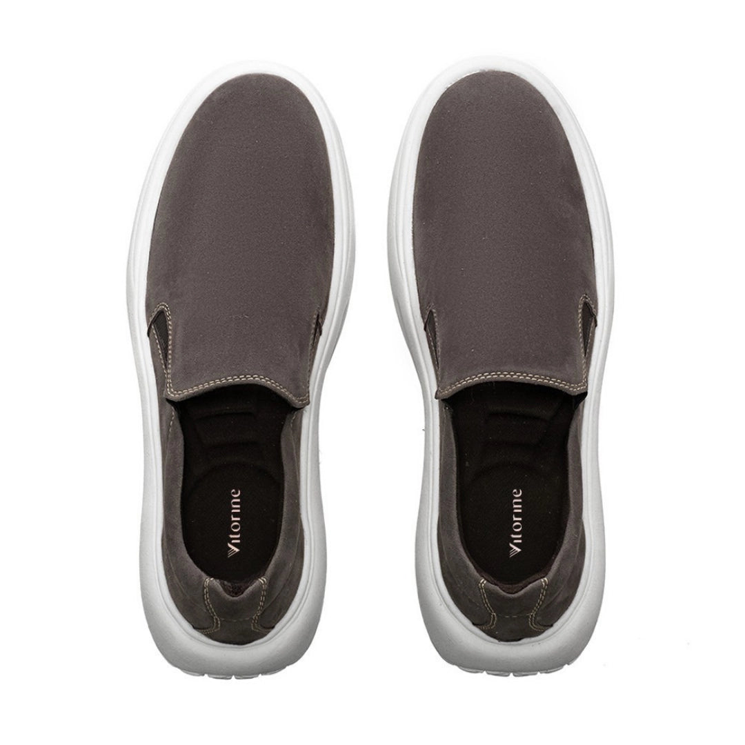 Tênis Slip On Masculino Vinci Camurça Cinza